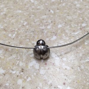 White gold ladybug necklace